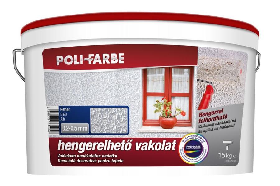 PoliFarbe Policolor hengerelhető vakolat 0,2-0,5 mm fehér 15 kg